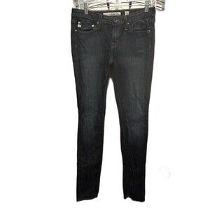 Big Star 1974 Envy Cigarette Blue Skinny‎ Jeans Size 28L Low Rise Y2K Whiskered